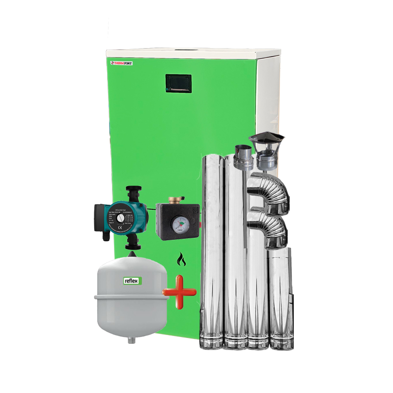 Centrala pe peleti compacta thermfort 10-30kw tpb30- inclus kit de evacuare, pompa, vas expansiune, grup siguranta - imagine 1